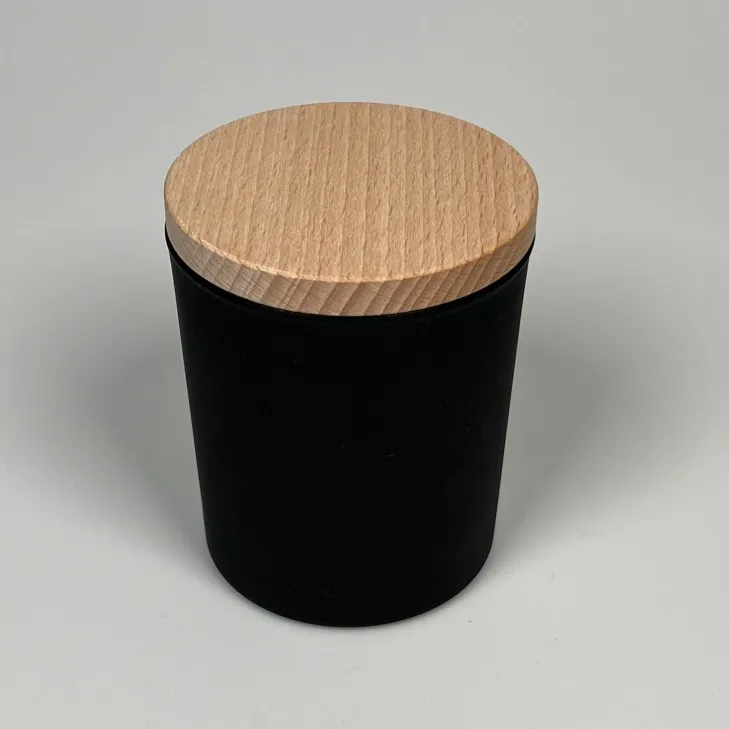 Świeca sojowa zapachowa w szkle czarny mat - bawełniany knot 245 ml