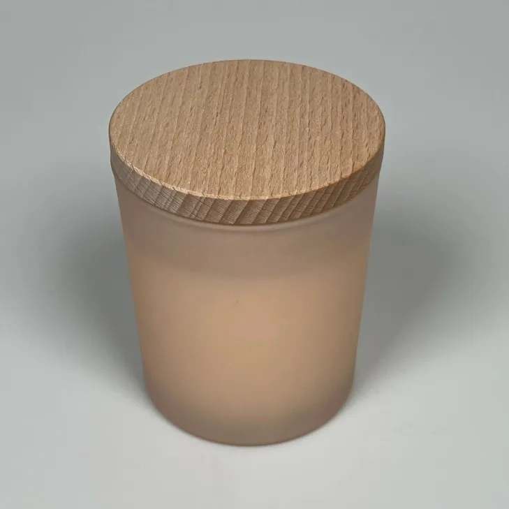 Świeca sojowa zapachowa w szkle łososiowy mat - bawełniany knot 245 ml