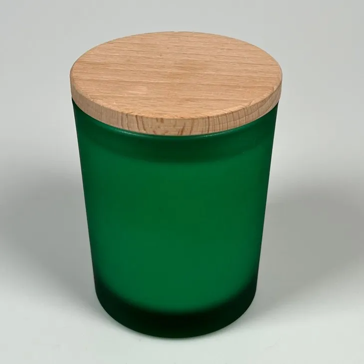 Świeca sojowa zapachowa w szkle zielonym - bawełniany knot 245 ml